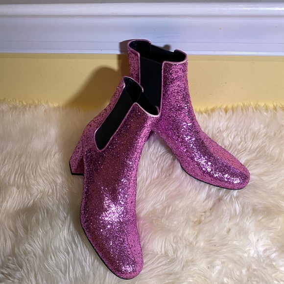 Authentic Saint Laurent glitter ankle boots - Picture 14 of 16
